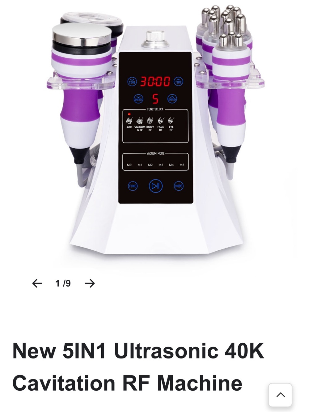 5-in-1 Ultrasonic 40K Cavitation RF Machine - White & Purple